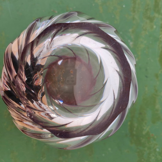 Image 1 of Grande vaso vintage in cristallo rosa Val St. Lambert