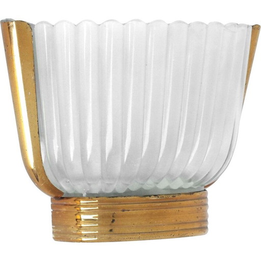 Lámpara de pared vintage de cristal y latón de Seguso, 1930