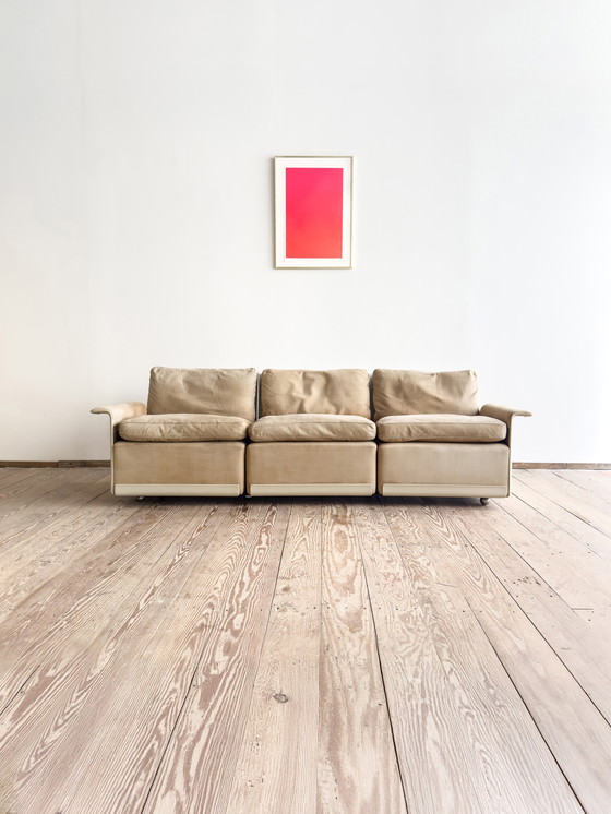 Image 1 of Mid-Century Modernes Lounge-Sofa aus Glasfaser und Wildleder von Dieter Rams für Vitsoe, Deutschland, 1960er Jahre