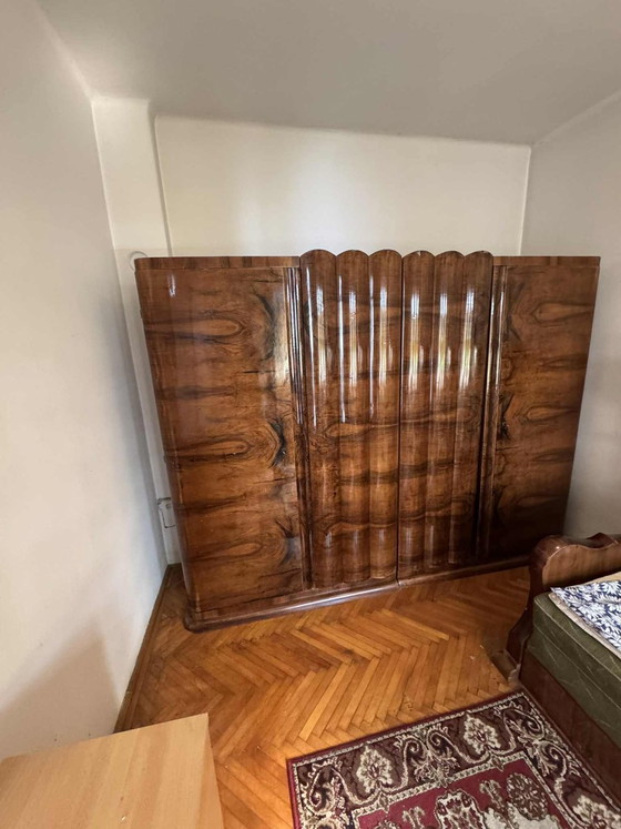 Art Deco Walnut Wardrobe, Central Europe, 1930s (photo 4 of 9)