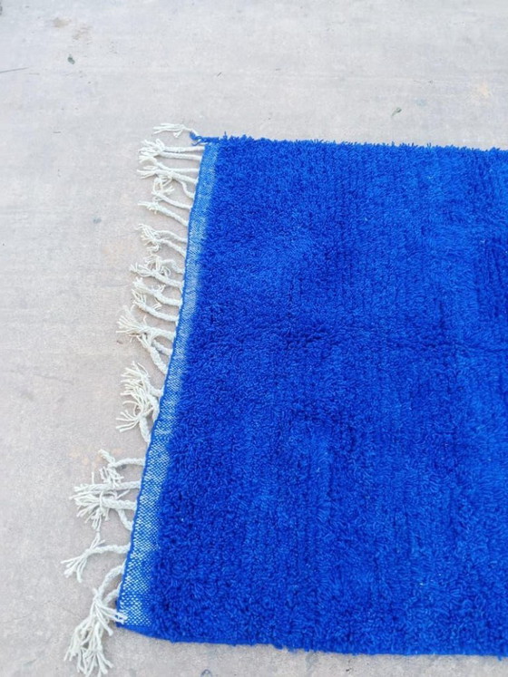 Image 1 of Handmade Moroccan blue rug 100cm x 200cm
