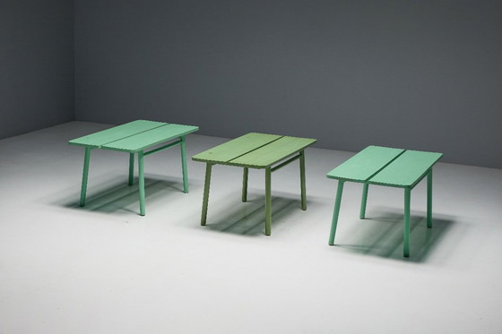 Image 1 of Tables "grain de café" vertes par Pierre Gautier Delaye, France, 1965