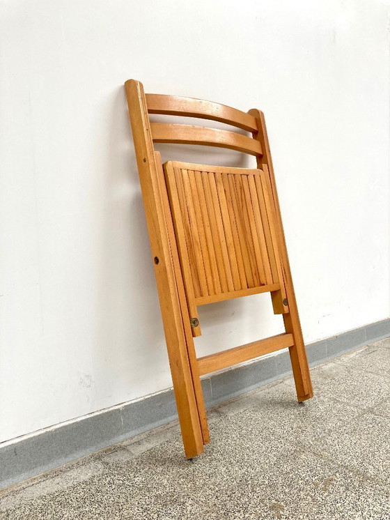 Image 1 of 4 sedie pieghevoli vintage in legno di faggio anni '70