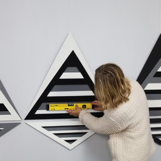 Image 1 of Eef de Graaf – Geometrische Wandskulptur (Triptychon), Niederlande, 1980er