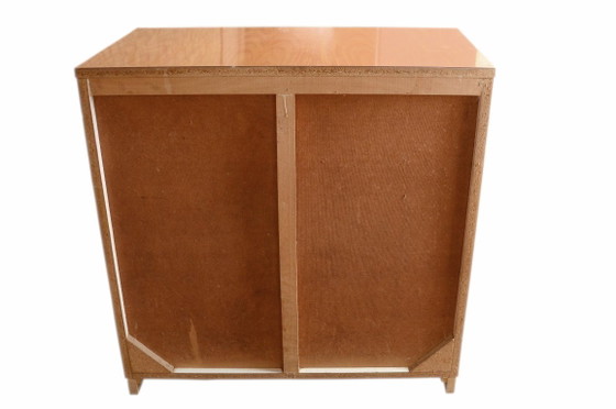 Low Formica cabinet, white with wooden top, W80xD45cmxH80.5cm – Metal (photo 6 of 10)