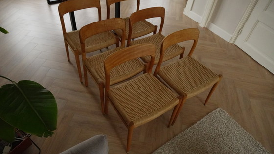 Image 1 of 6x Niels Otto Moller stoelen model 75 