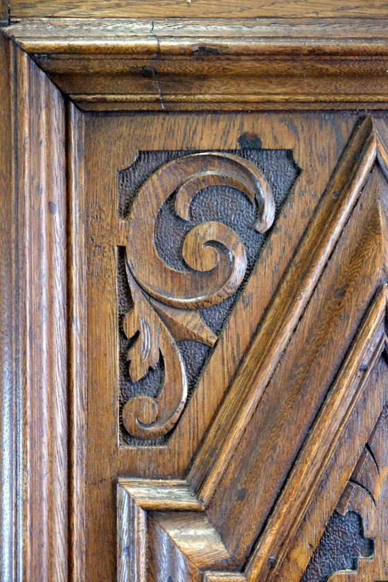 Image 1 of Armario alemán de dos puertas, siglo XVII, roble