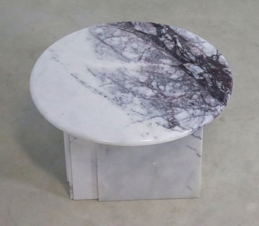 Runder Vintage Couchtisch aus Marmor