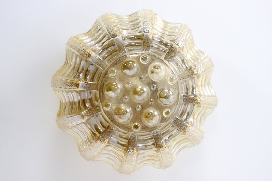 Image 1 of Lampada da soffitto color ambra Plafoniera 'Jupiter' vintage