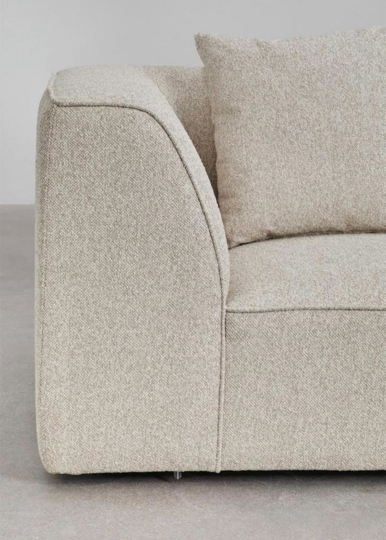 Image 1 of Canapé modulable Sklum 2 pièces en tissu bouclé – neuf dans sa boîte