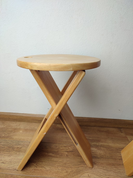 Stool Suzy Adrian Reed wood foldable and wall-mountable 2 x Princess Design '80