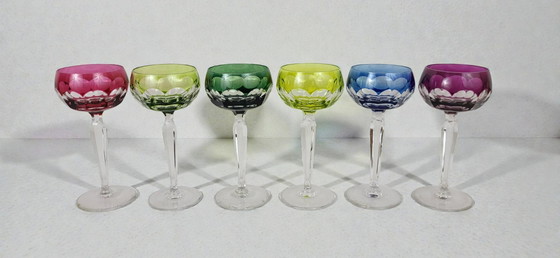 Image 1 of 6 Val Saint Lambert Wine Glasses, 1960s