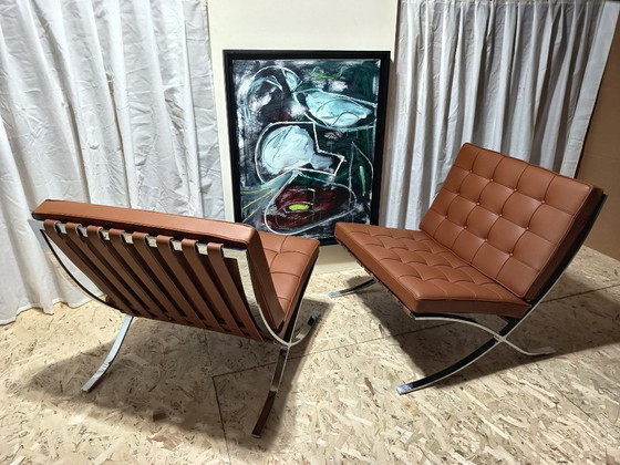 Image 1 of Sillones KNOLL Studio Barcelona (NUEVA Serie 2026) en piel natural (color coñac)