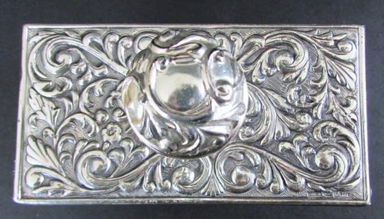 Culla per inchiostro in argento con rilievo dettagliato, Accessori da tavola, Pelle, Argentato, Klassiek (foto 7 di 8)