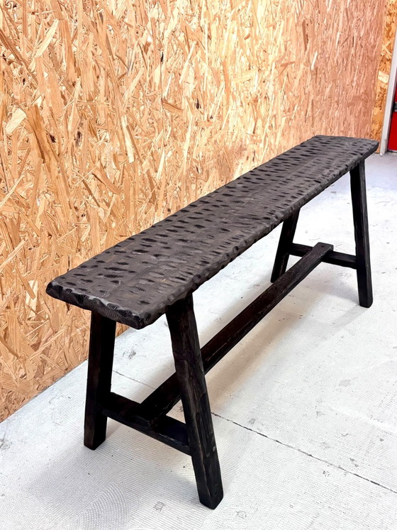 Ebony Black | Panca di design unica fatta a mano, 110 cm, Maxrai, Panche, Legno, Nero (foto 3 di 7)