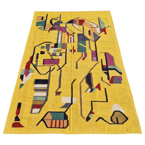 Composition d'André Lanskoy, 1956. Tapisserie tissée à la main | Textile abstrait | 250 × 176 cm (98 × 69 po) (photo 4 of 10)
