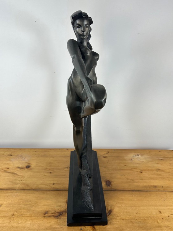 Image 1 of Regule statue "The Dancer with Drapery" signed A. Danel 1990
