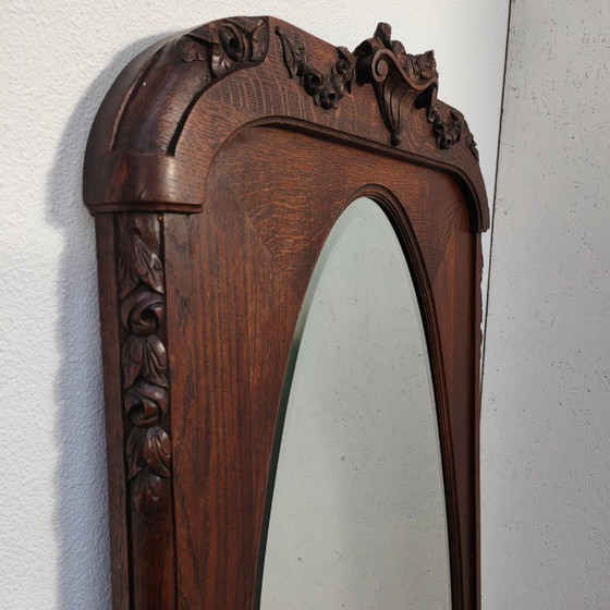 Image 1 of Specchio antico da camino rurale, taglio sfaccettato a specchio