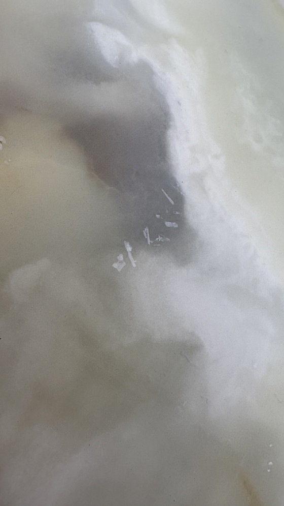 Image 1 of Tavolino da caffè vintage in pietra naturale, ottone e marmo onice