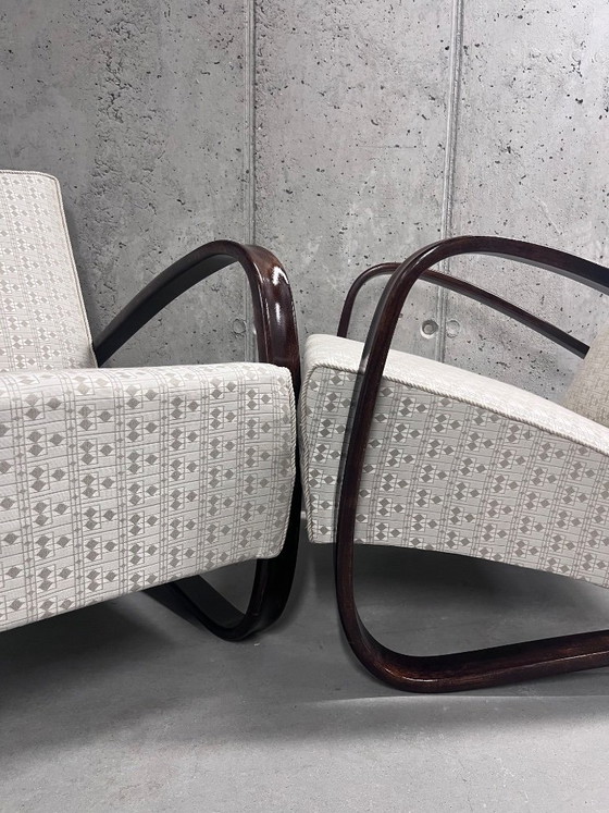 Image 1 of Pair of Halabala H269 Armchairs – Jindřich Halabala Art Deco Czech Lounge Chair
