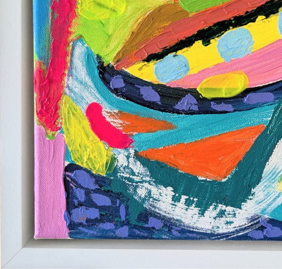 Image 1 of Nigel Waters Abstract Expressionist Painting 40 Acrylic On Canvas Framed 30x30cm