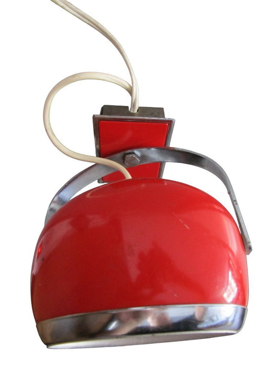 Image 1 of Reggiani vintage red 'eyeball' wall lamp
