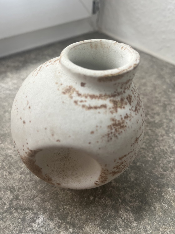 Image 1 of Dove ceramic sculpture spherical vase