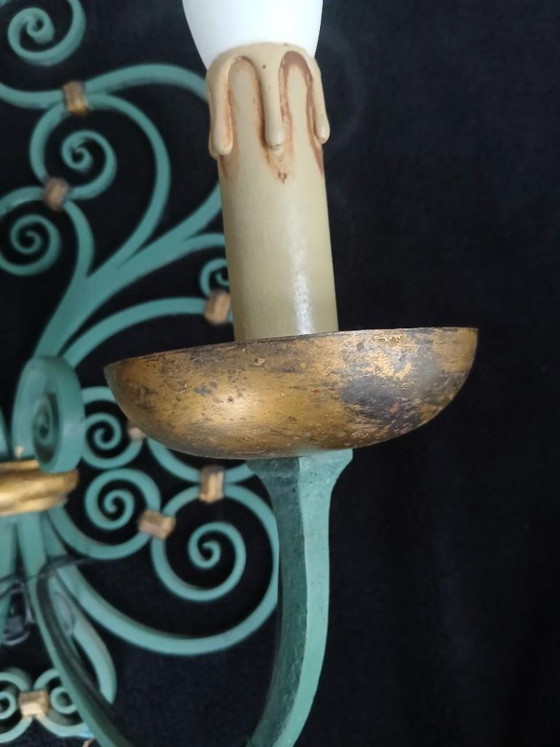 Image 1 of PAIR OF ANTIQUE WROUGHT IRON WALL LIGHTS BY GILBERT POILLERAT, Baroque, 1940