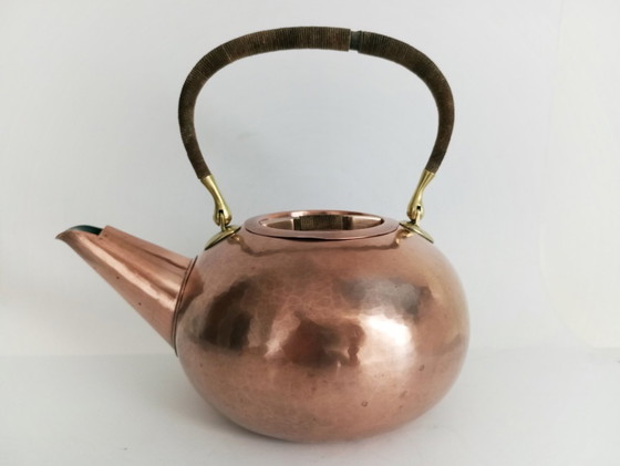 Image 1 of Werkstatte Carl Auböck Brass & Copper Modernist/Bauhaus Teapot Vienna 1950S