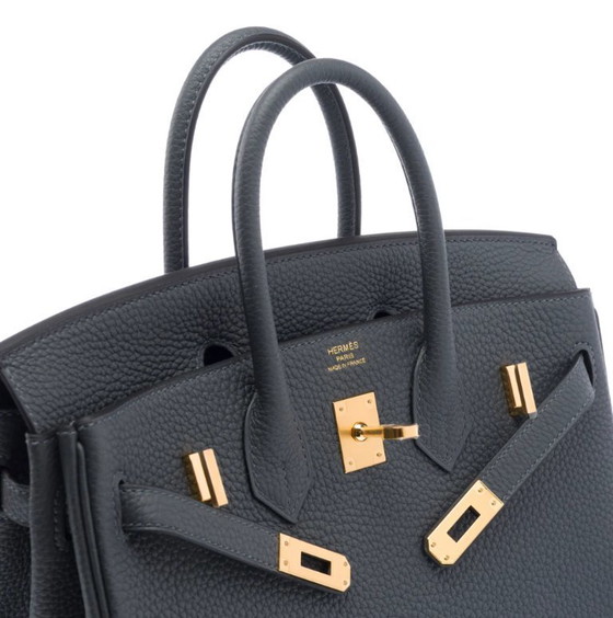 Image 1 of Borsa HERMES Birkin 25 in cuoio grigio - 103280