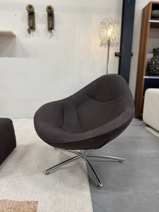 Label van den Berg Hidde Swivel Armchair Dark Brown