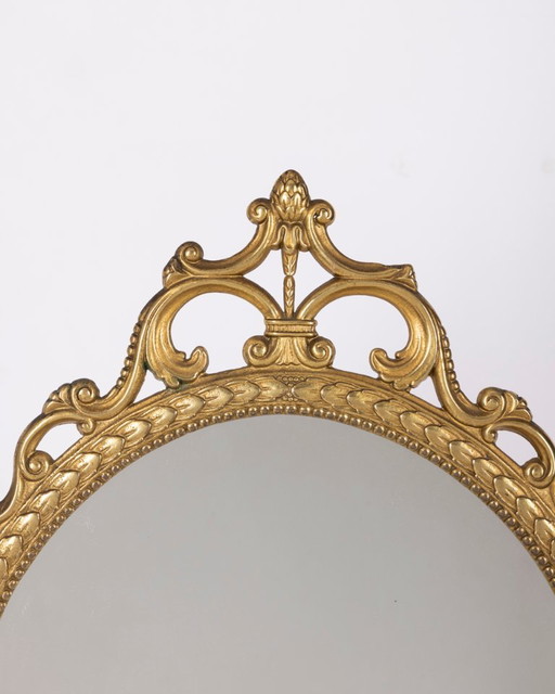 Miroir de table vintage italien en laiton décoré, années 1960 – spiegels, Brass (photo 2 of 15)