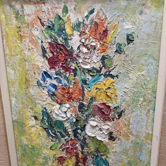 Image 1 of Tableau floral vintage Pensée Schenck