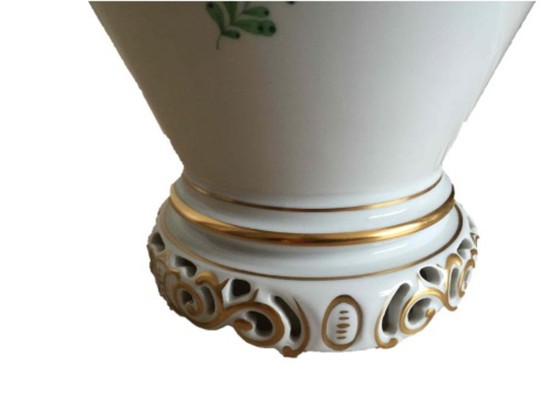 Image 1 of Herend Großer Lampenfuß Chinesisches Bouquet / Apponyi Grün