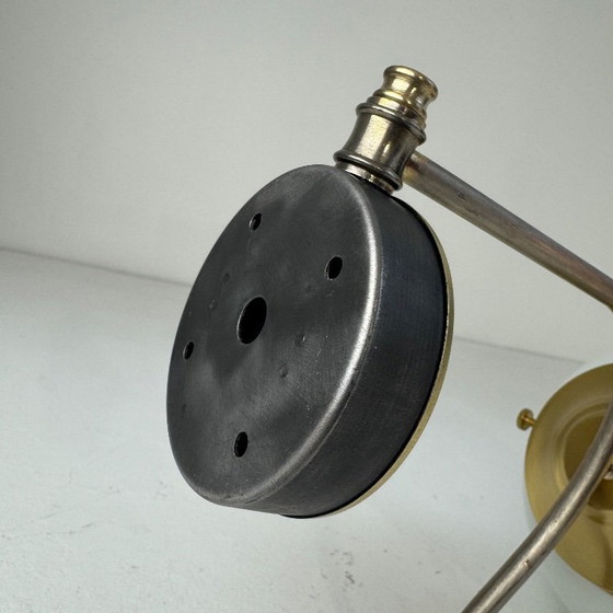 Image 1 of VINTAGE BRASS & OPALINE WALL LIGHT