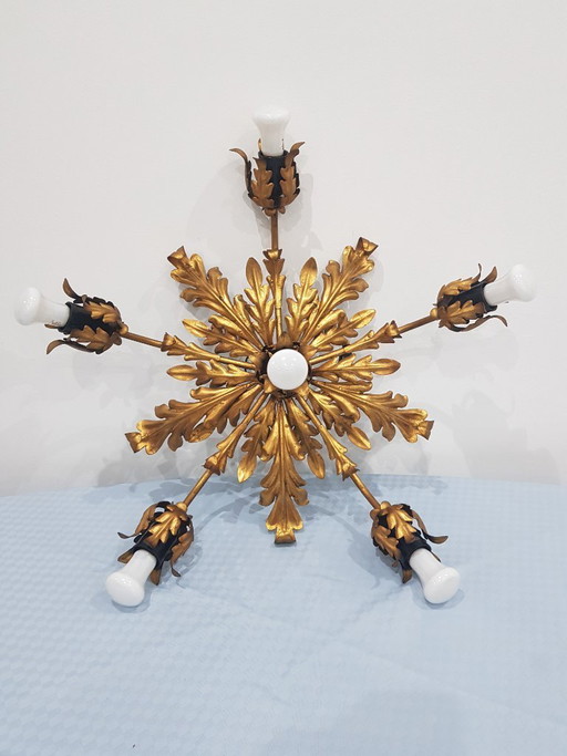 Lámpara de techo, Hans Kogl, Alemania, década de 1960, estilo Hollywood Regency.