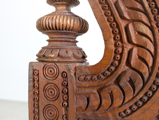 Image 1 of Ensemble de 2 fauteuils de salon indiens, fauteuils Art déco sculptés à la main