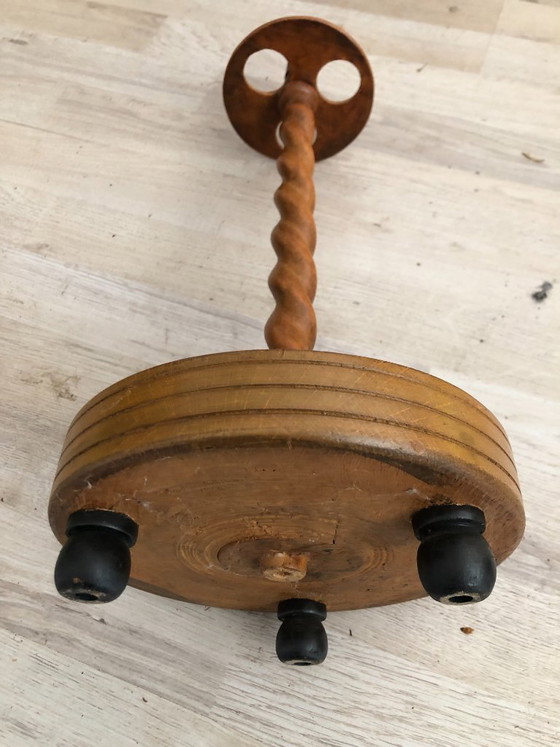Image 1 of Antique wooden pipe stand - 53 cm high with turned column