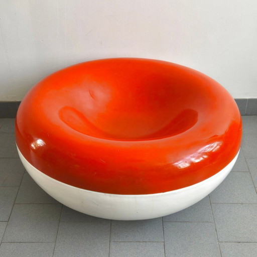 Vintage 1960s swing chair by Charles Zublena, Les Plastiques de Bourgogne, 1960s