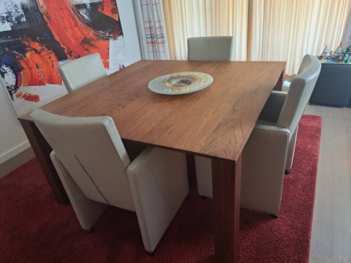 Tavolo da pranzo moderno e 4 poltrone da pranzo – Art of Living, eetkamerset, Wood