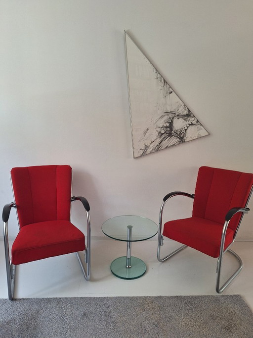 2x Gispen armchairs 412