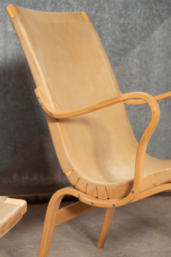 Image 1 of 2x Bruno Mathsson "Eva" Lounge Chair di Dux, Svezia