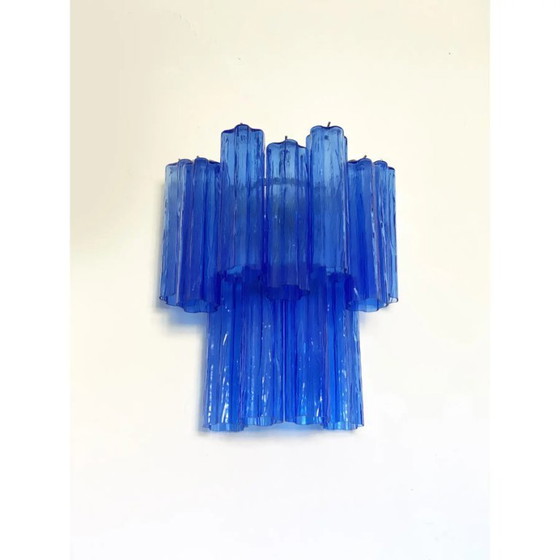 Image 1 of Modern Blue Tronchi Glass Wall Sconce – Venini Style
