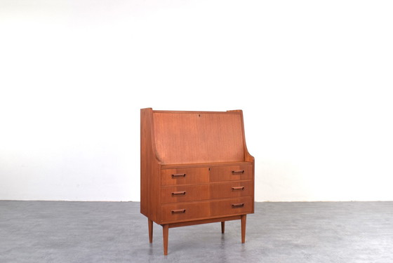 Image 1 of Mid-Century Danish Teak Secretary by Gunnar Nielsen for Tibergaard, 1960s.