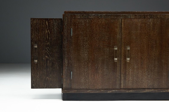 Image 1 of Modernist Art Deco Oak Cabinet, France, 1940s
