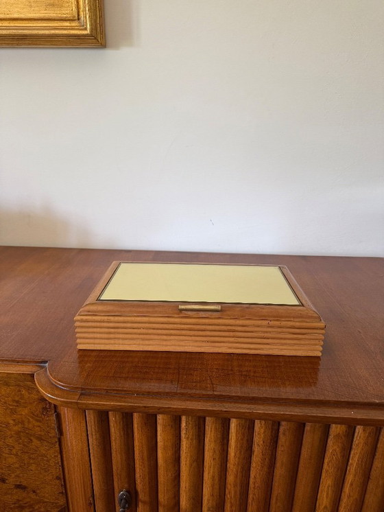 Image 1 of Portagioie di metà secolo in legno grissinato, Fontana Arte Italia 1960