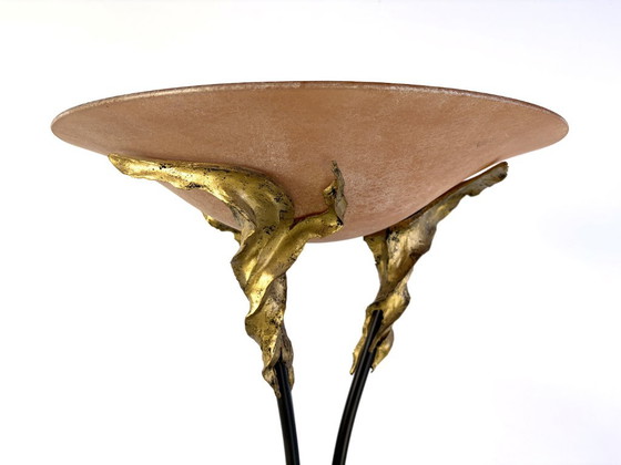 Lampada da terra stile Art Déco di Ligne D, anni '80 – Lampade da terra, Vetro, Metallo (photo 2 of 15)