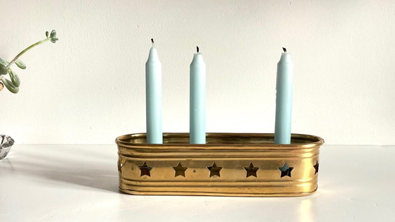 Image 1 of Candeliere vintage in ottone per 4 candele