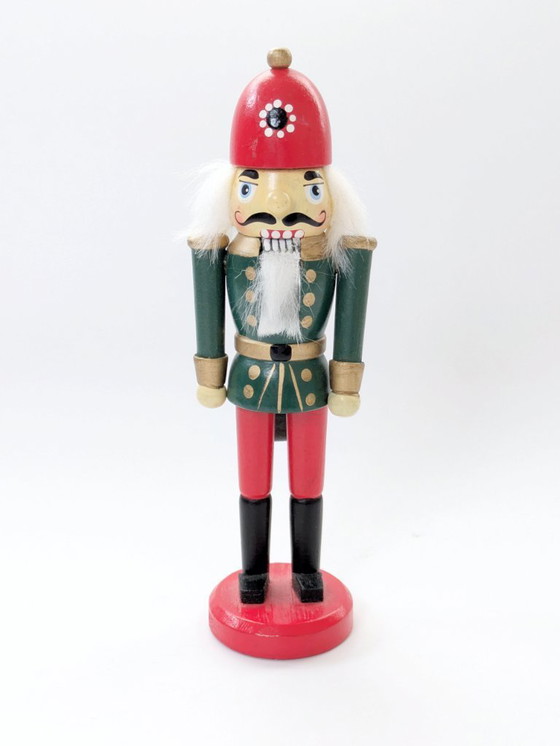 Image 1 of Petit soldat casse-noisette allemand vintage | Figurine de Noël artisanale d'art populaire