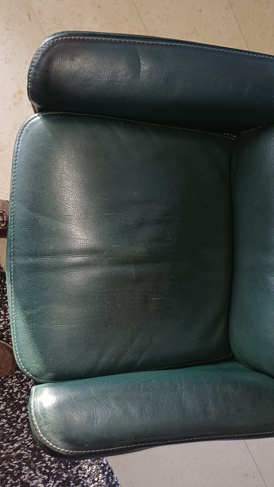 Image 1 of Poltrona reclinabile Sede DS 55 regolabile in pelle di bufalo verde scuro